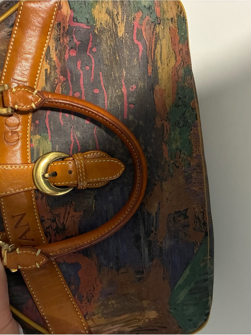Van Gogh Leather-Trim Multicolor Satchel - Picture 10 of 11